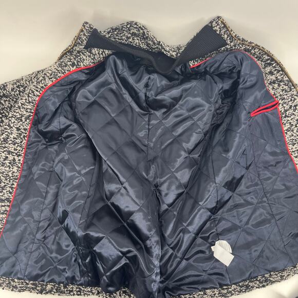 J Crew Coat Italian Wool Lodge Tweed Zip Up in Boucle Speckled Black White 6P - Picture 12 of 12